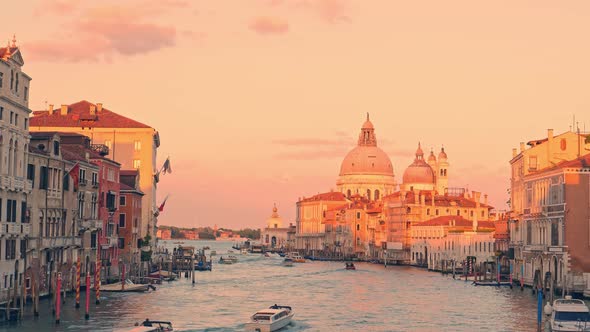 Basilica Santa Maria Della Salute During Sunset, Venice