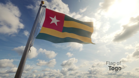 Togo Flag on a Flagpole