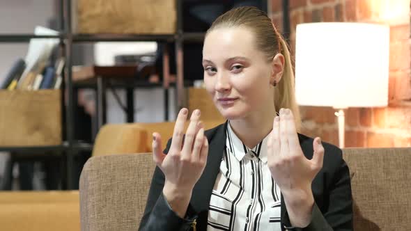 Inviting, Invitation Gesture by Business Woman