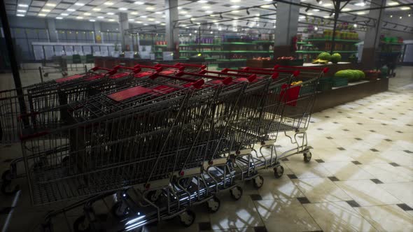 Empty Closed Supermarket Due Covid19 Coronavirus Epidemic