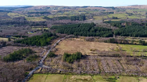 Aerial View of Bonny Glen in Frosses in County Donegal  Ireland