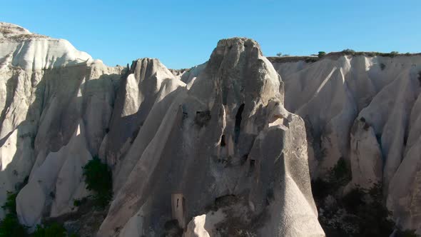 Flying over Rose Valley in Cappadocia, Turkey