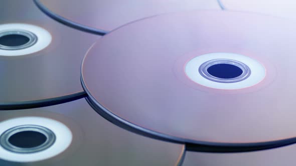 Blu Ray Discs In Flashing Light - Entertainment Concept