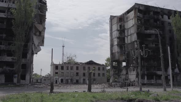 Residential Building Destroyed By the War in Ukraine