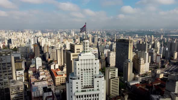 Sao Paulo Brazil. Panoramic landscape of downtown city buildings