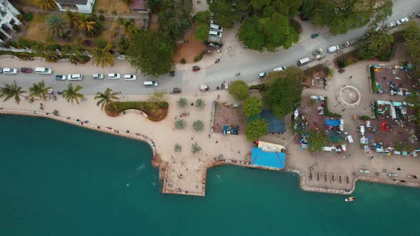 Aerial view of Zanzibar Island in Tanzania.