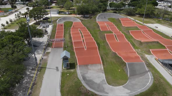 BMX riders practicing on an incredible BMX track in South Florida