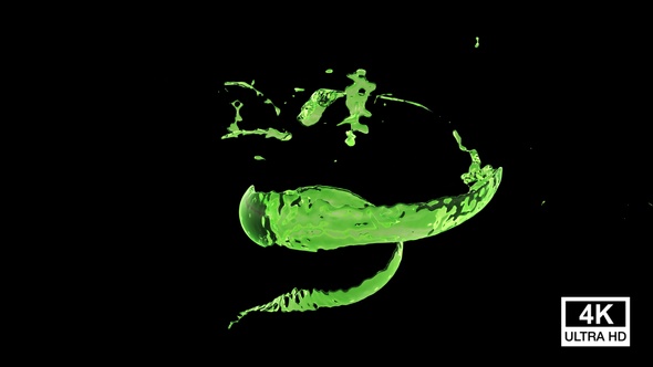 Twisted Green Color Water Splash 4K alt