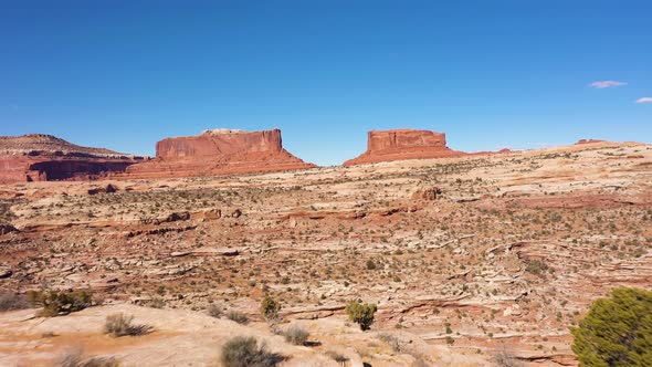 Merrimac and Monitor Buttes on Sunny Day