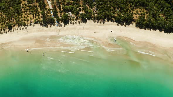 Tropical Beach with White Sand, View From Above.