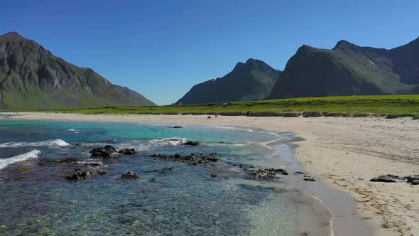 Beach Lofoten Islands Is an Archipelago in the County of Nordland, Norway