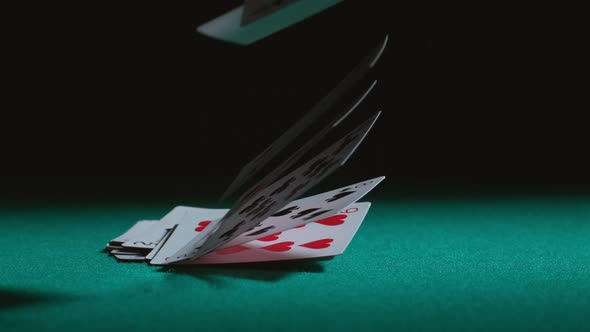 Throwing cards on table in slow motion; shot on Phantom Flex 4K at 1000 fps alt