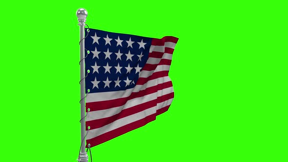 Evolution of the American Flag (green screen - each flag loops)