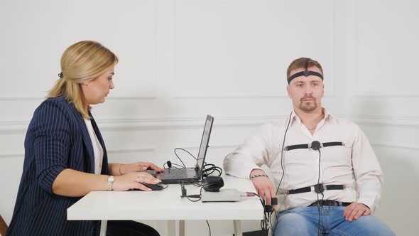 Man on Polygraph Test