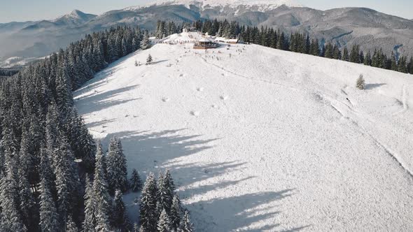 Aerial Snow Mountain Resort