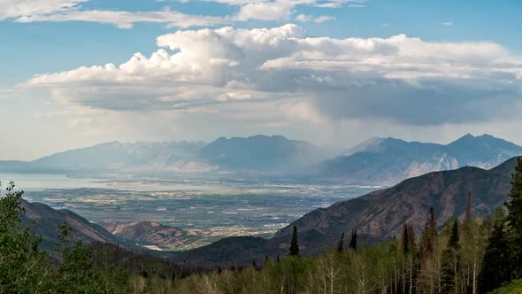 Overlooking Utah Valley from the Nebo Loop in time lapse