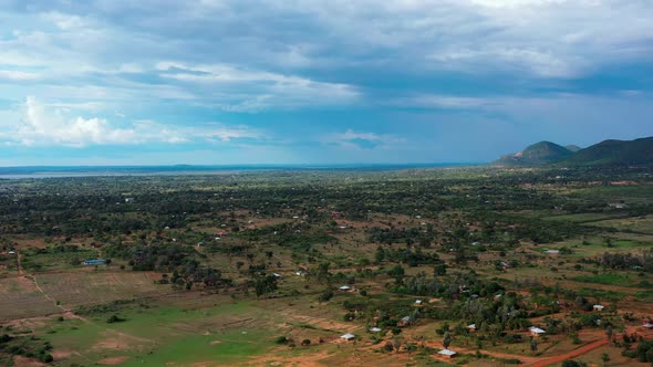 Lake by the City in Africa