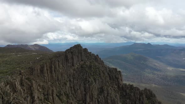 Summit of Mount Field West, Mount Field, Tasmania, Australia Aerial Drone 4K