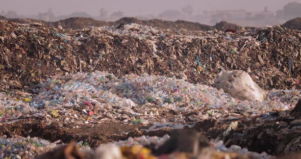 Piles Of Trash In A Landfill. 4K