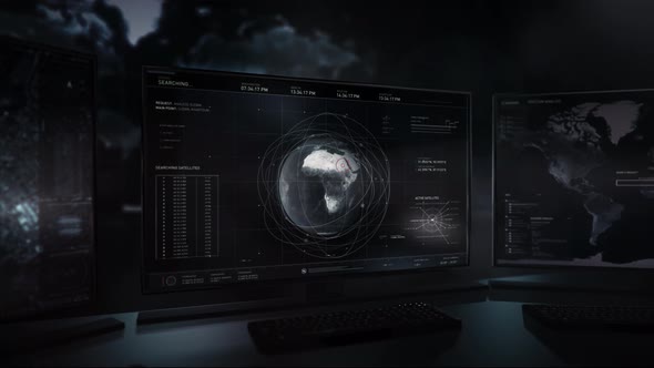 Millitary satellites zooming in Sudan. Scanning the borders and the landscape. alt