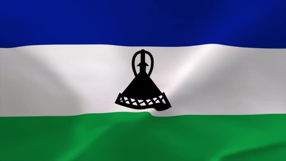 Lesotho Waving Flag Animation 4K Moving Wallpaper Background