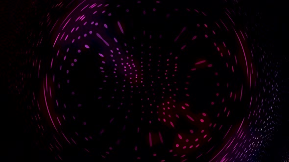 Colored dots moving in space