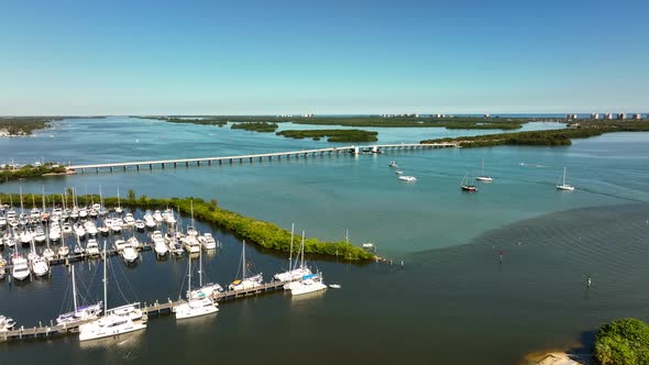 4k Aerial Video Causeway In Fort Pierce Florida