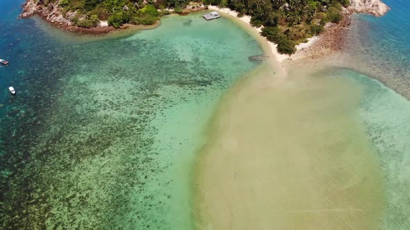 Aerial Drone View Small Koh Ma Island, Ko Phangan Thailand