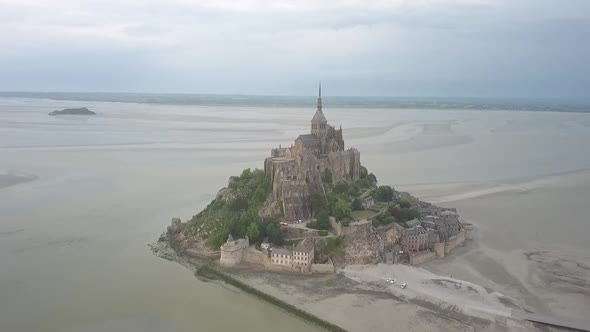 Drone footage of Mont Saint Michel - France