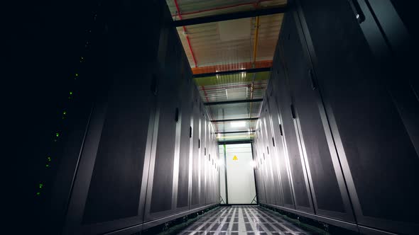 Big Server Room with Computer Racks