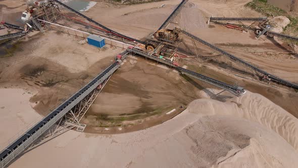 Sand Mining Factory Aerial View