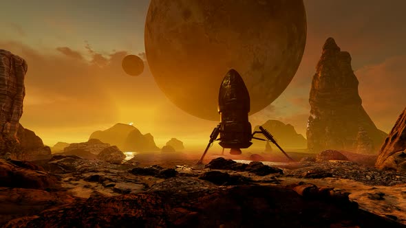 Space Satellite On The Red Planet alt