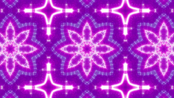 Rapidly Blink Neon Flower Kaleidoscope Loop 4 K 02
