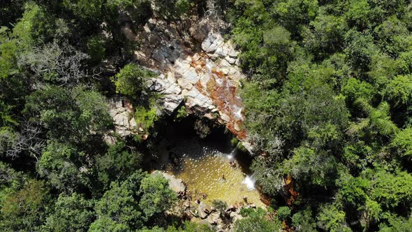 Waterfall valley of butterflies in São Thomé das Letras, Minas Gerais, Brazil