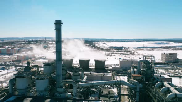 Outdoor View of Metallurgical Factory Complex