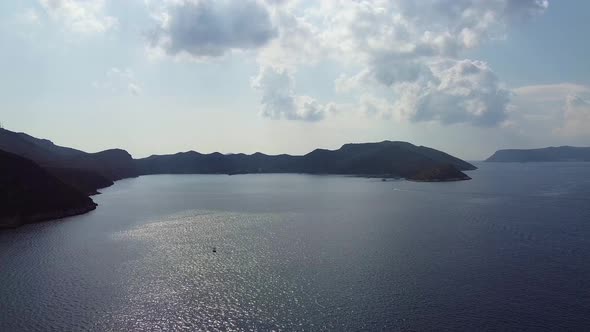 Drone shot of the mediterranean sea.