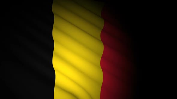 Belgium Flag Blowing in Wind