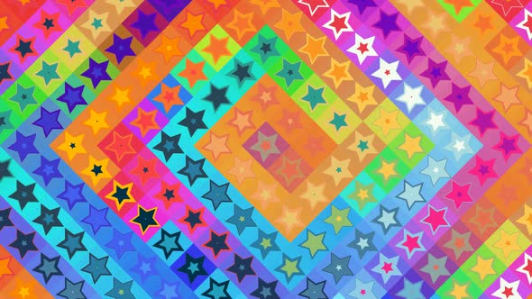 Colourful Star Abstract Background Loop 01