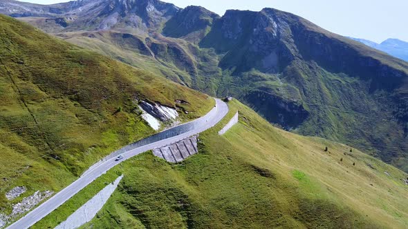 Drone Aerial View of Grossglockner High Alpine Road in Austria