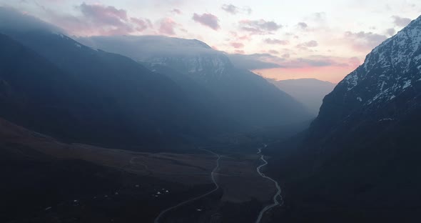 Maipo Canyon Chile Aerial Landscape Andes Mountains