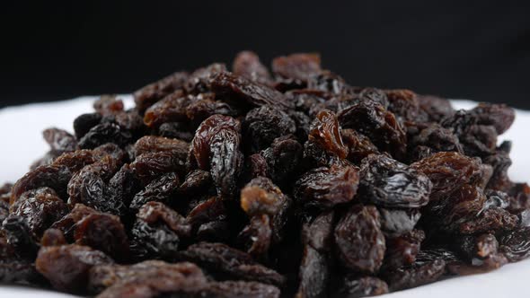 Dried raisins close up