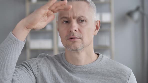 Opportunity Portrait of Gray Hair Man Searching New Chance