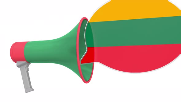Loudspeaker and Flag of Lithuania on the Speech Balloon