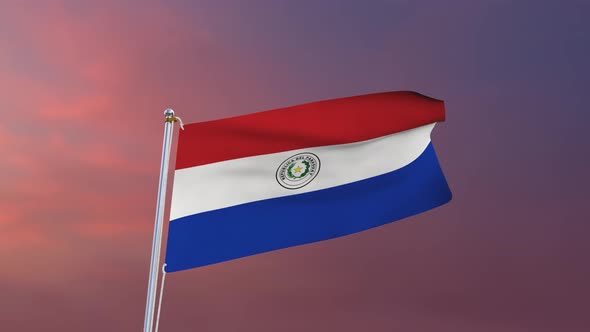 Flag Of Paraguay Waving 4k