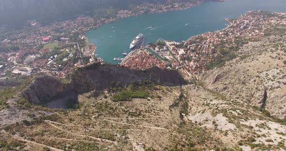 Panorama of Kotor Bay and the Old Town of Kotor