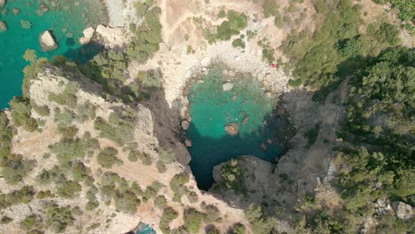 Small Rocky Bay in the Coastal Part of the Sea