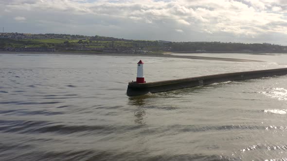 A Lighthouse in Berwick Upon Tweed in the UK Seen From The Air