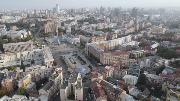 Cityscape of Kyiv, Ukraine. Aerial View, Slow Motion