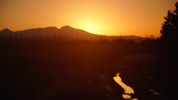 Sunrise over Mountain Hill. Time Lapse