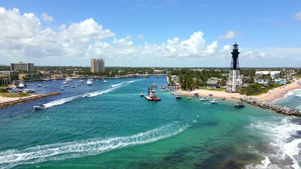 Drone Video Hillsboro Inlet And Lighthouse